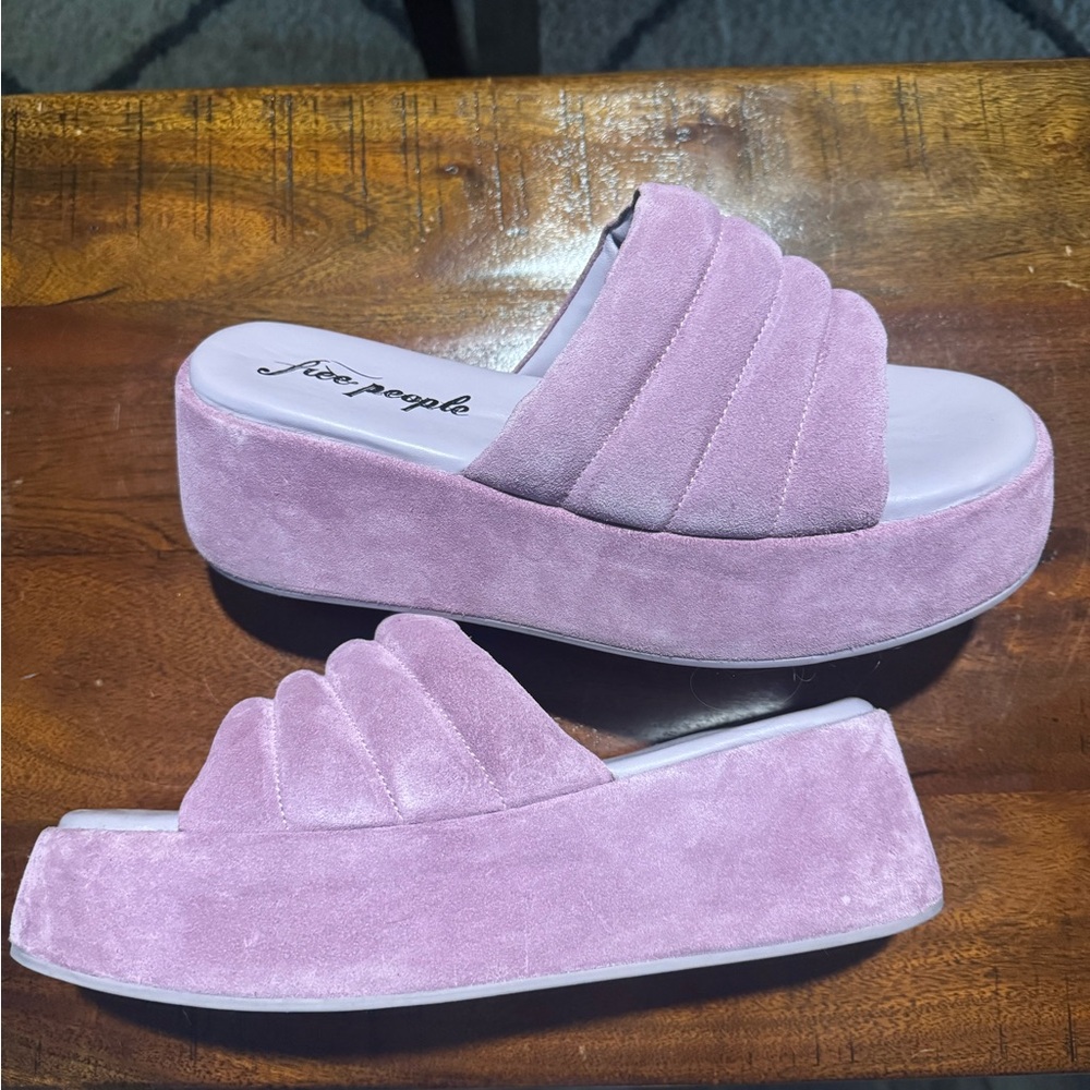 Free People Lavender Platform Slides